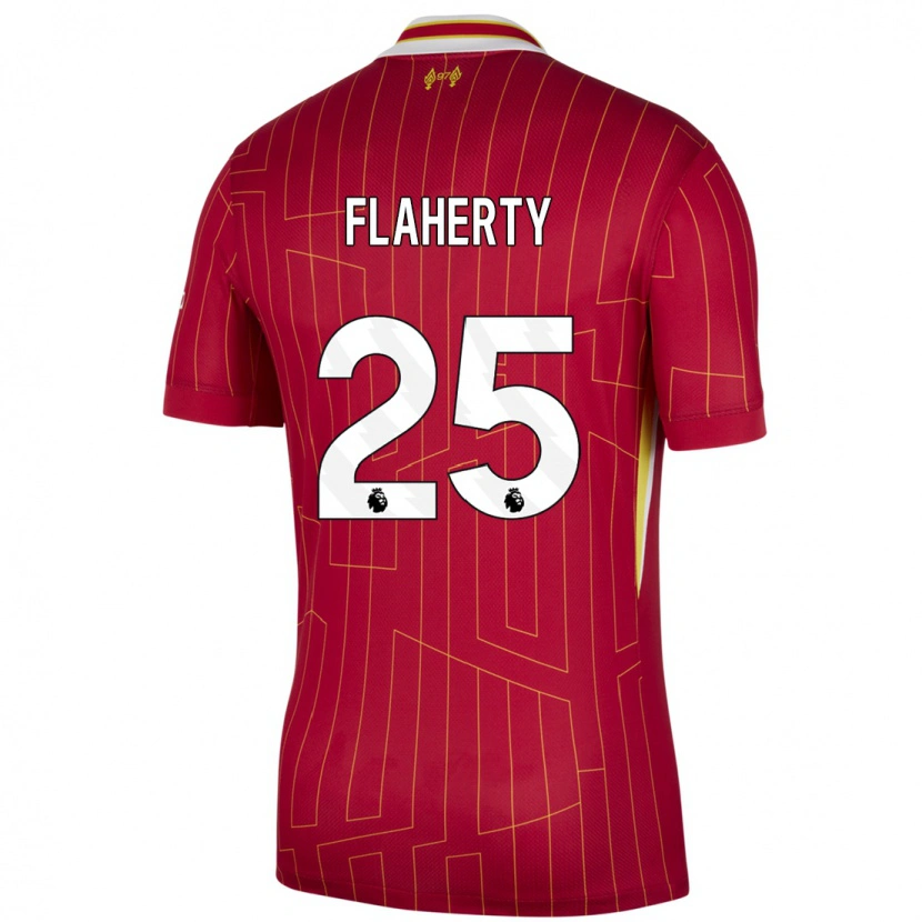 Danxen Kvinder Gilly Flaherty #25 Rød Gul Hvid Hjemmebane Spillertrøjer 2024/25 Trøje T-Shirt