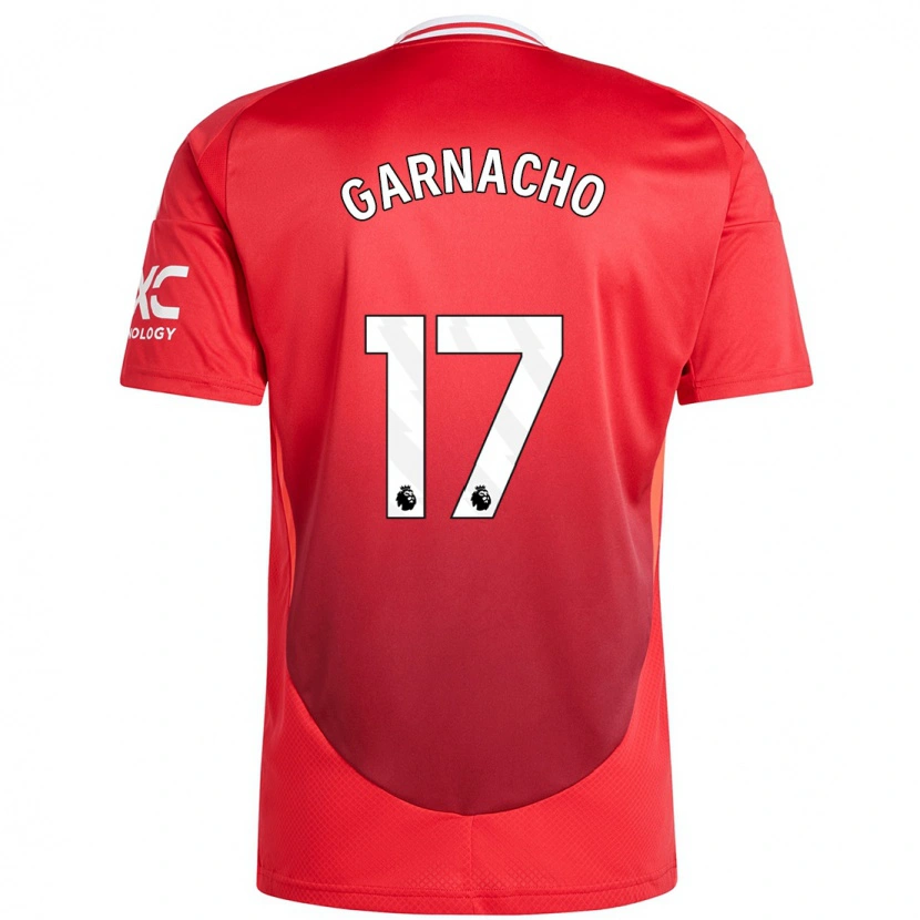 Danxen Kvinder Alejandro Garnacho #17 Lyse Rødt Hjemmebane Spillertrøjer 2024/25 Trøje T-Shirt