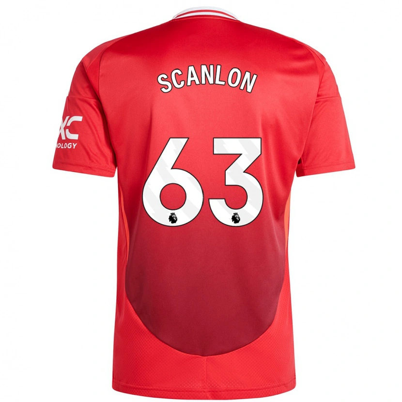 Danxen Kvinder James Scanlon #63 Lyse Rødt Hjemmebane Spillertrøjer 2024/25 Trøje T-Shirt