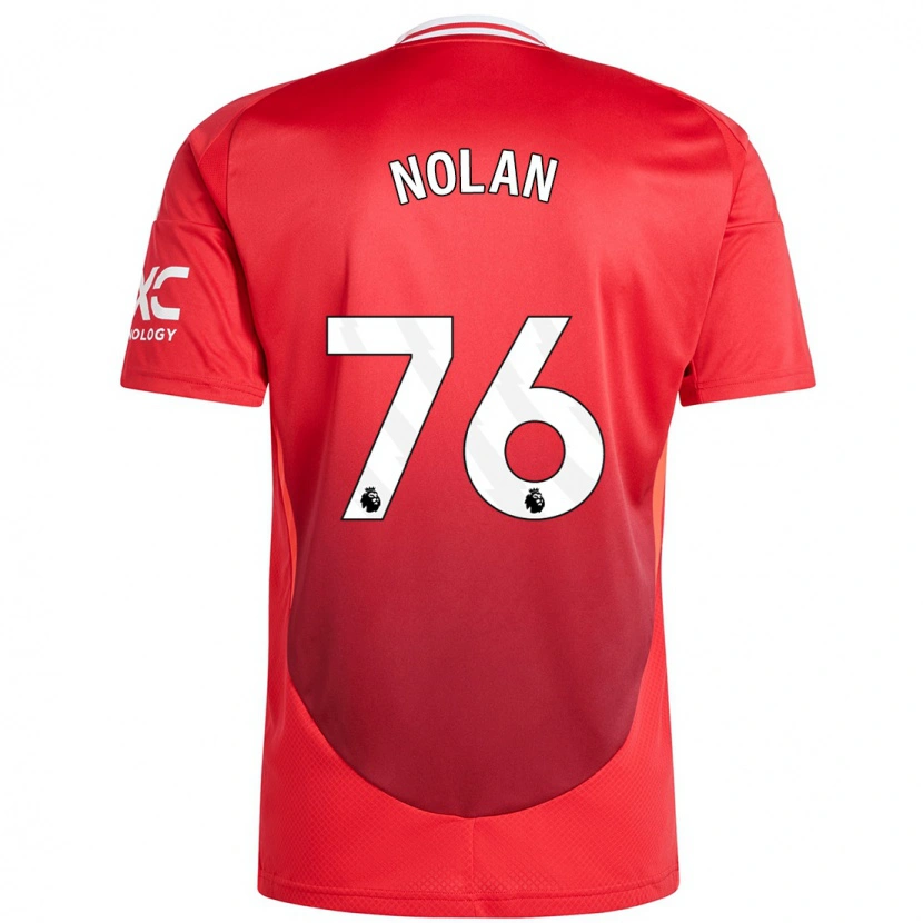 Danxen Kvinder James Nolan #76 Lyse Rødt Hjemmebane Spillertrøjer 2024/25 Trøje T-Shirt