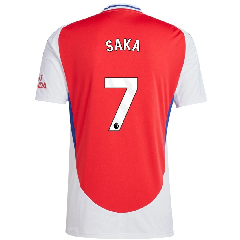 Danxen Kvinder Bukayo Saka #7 Rød Hvid Hjemmebane Spillertrøjer 2024/25 Trøje T-Shirt