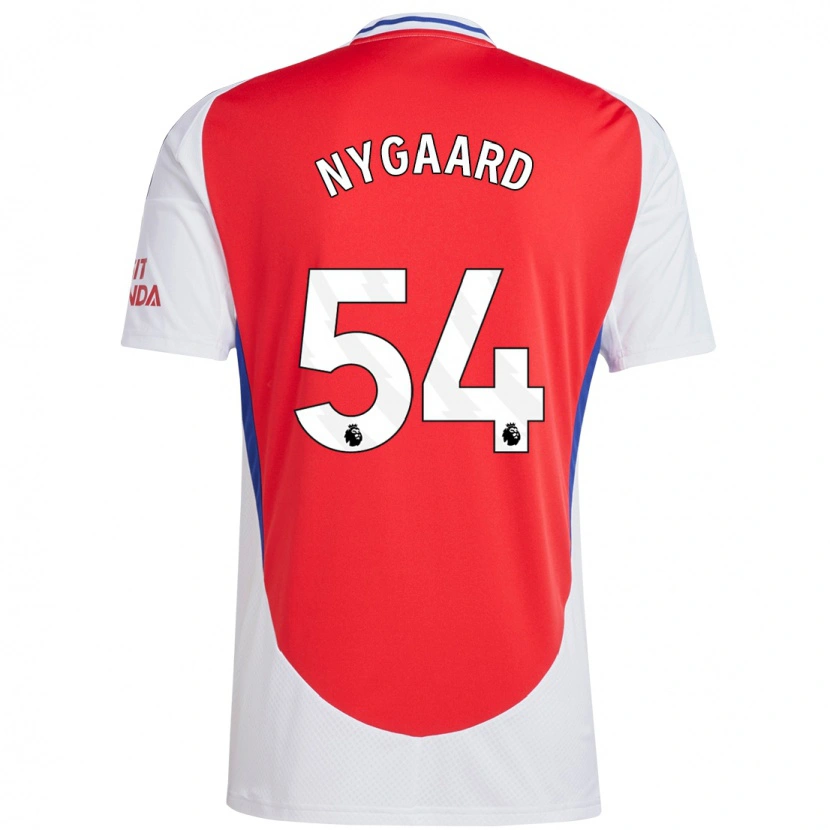 Danxen Kvinder Lucas Nygaard #54 Rød Hvid Hjemmebane Spillertrøjer 2024/25 Trøje T-Shirt