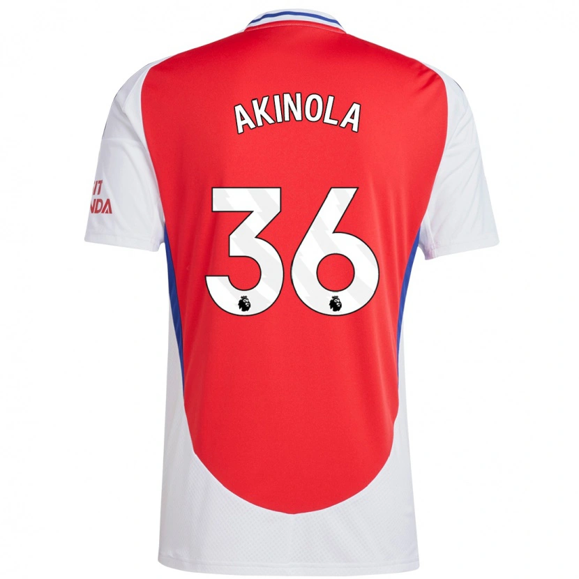 Danxen Kvinder Tim Akinola #36 Rød Hvid Hjemmebane Spillertrøjer 2024/25 Trøje T-Shirt