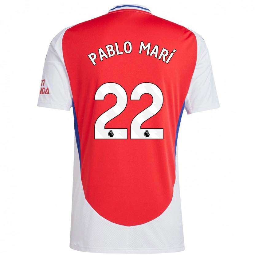 Danxen Kvinder Pablo Mari #22 Rød Hvid Hjemmebane Spillertrøjer 2024/25 Trøje T-Shirt