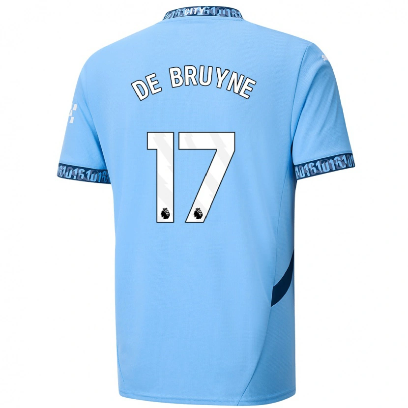 Danxen Kvinder Kevin De Bruyne #17 Marineblå Hjemmebane Spillertrøjer 2024/25 Trøje T-Shirt