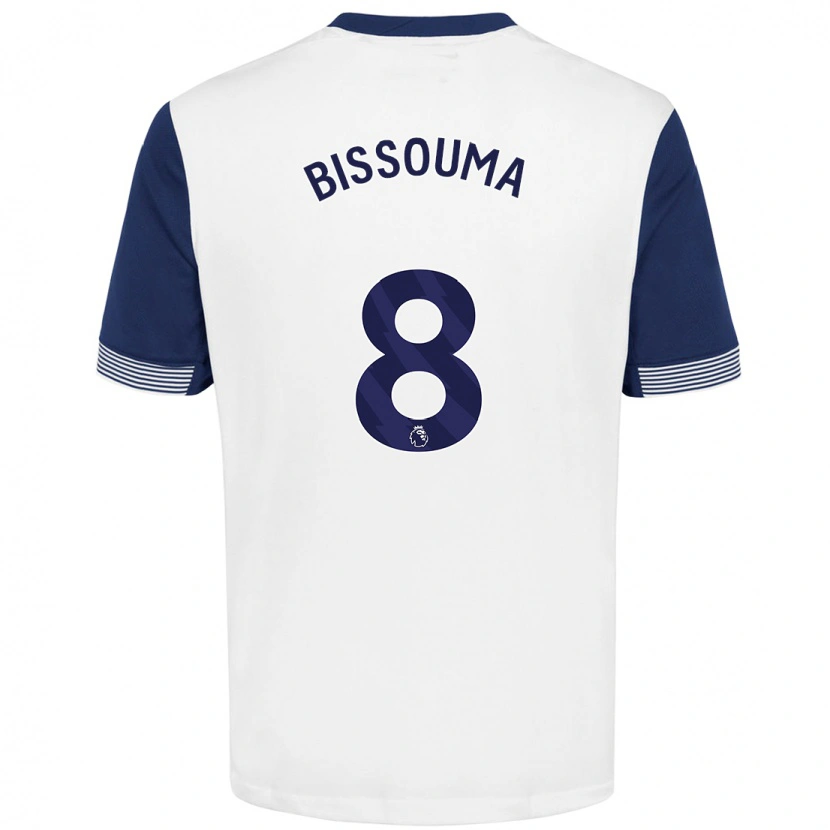 Danxen Kvinder Yves Bissouma #8 Hvid Blå Hjemmebane Spillertrøjer 2024/25 Trøje T-Shirt