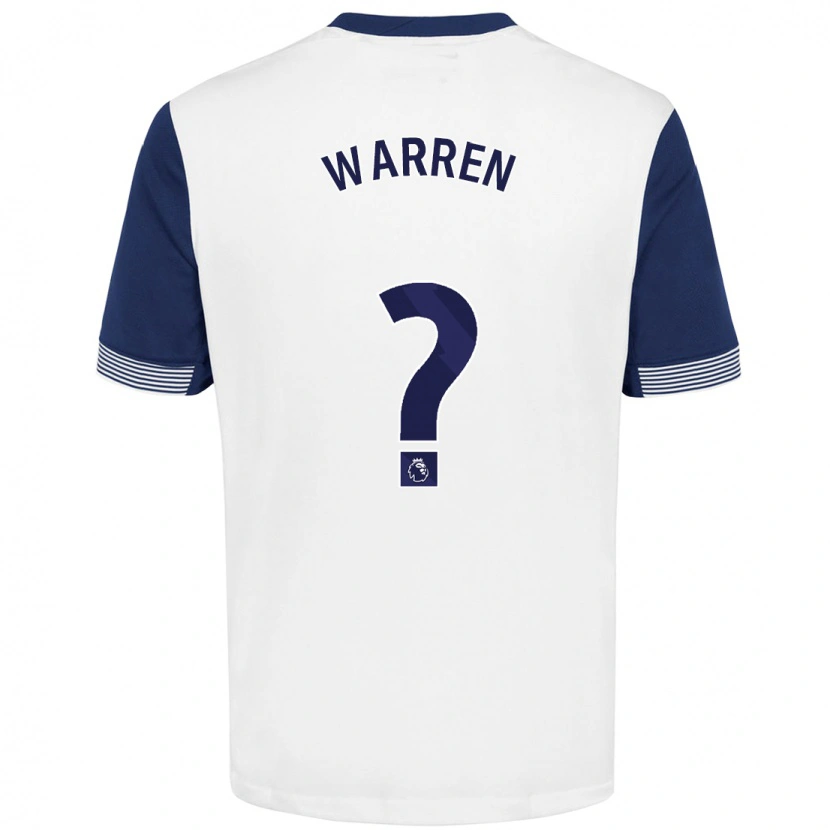 Danxen Kvinder Charlie Warren #0 Hvid Blå Hjemmebane Spillertrøjer 2024/25 Trøje T-Shirt