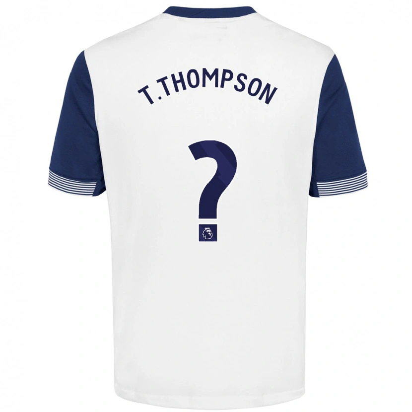 Danxen Kvinder Tynan Thompson #0 Hvid Blå Hjemmebane Spillertrøjer 2024/25 Trøje T-Shirt