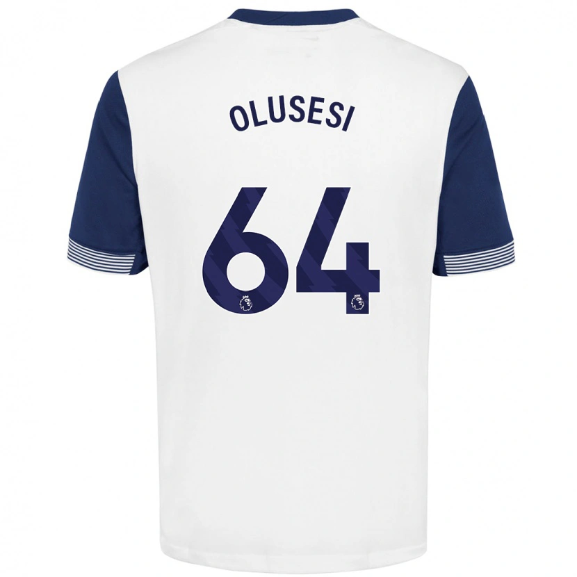 Danxen Kvinder Callum Olusesi #64 Hvid Blå Hjemmebane Spillertrøjer 2024/25 Trøje T-Shirt