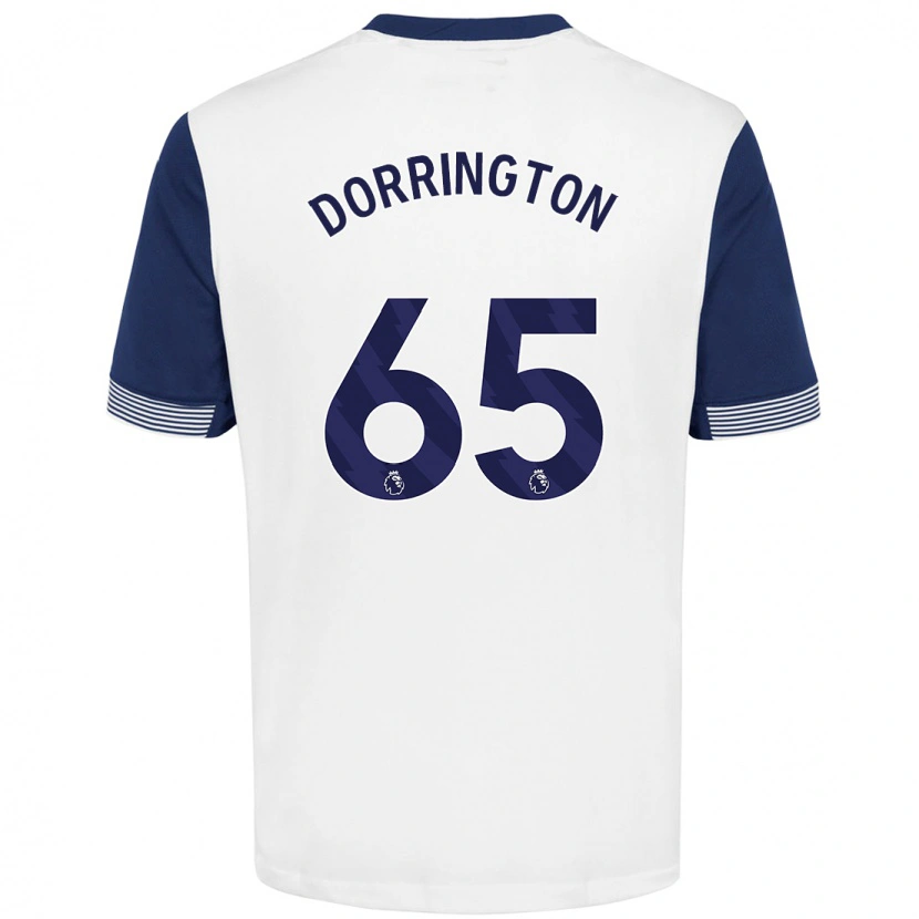 Danxen Kvinder Alfie Dorrington #65 Hvid Blå Hjemmebane Spillertrøjer 2024/25 Trøje T-Shirt