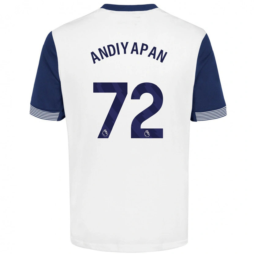 Danxen Kvinder William Andiyapan #72 Hvid Blå Hjemmebane Spillertrøjer 2024/25 Trøje T-Shirt