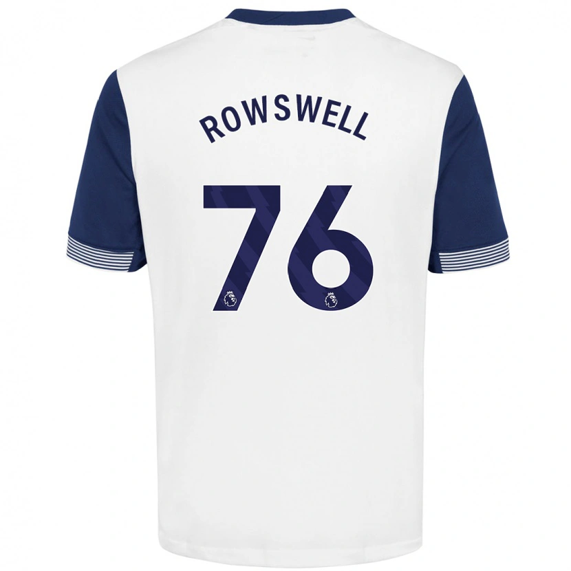 Danxen Kvinder James Rowswell #76 Hvid Blå Hjemmebane Spillertrøjer 2024/25 Trøje T-Shirt