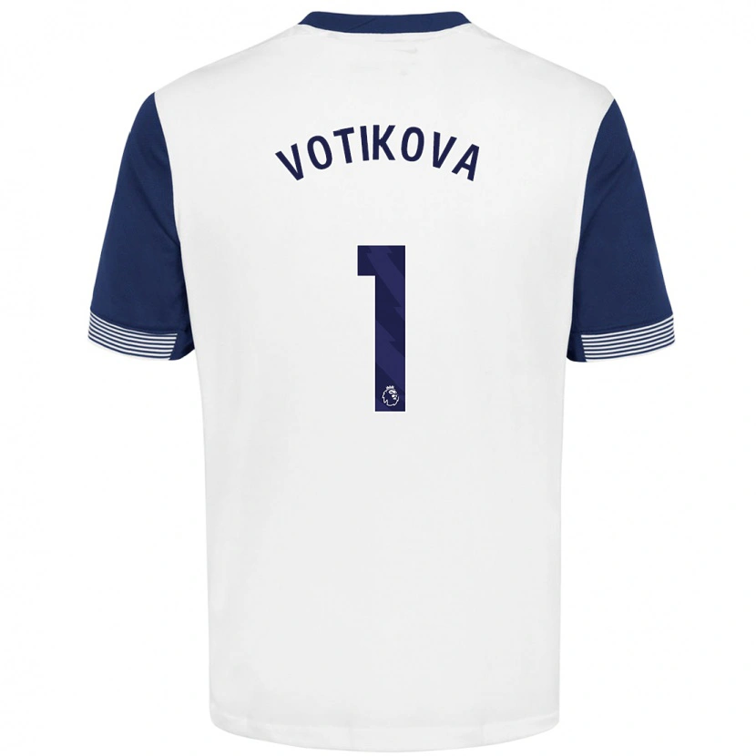 Danxen Kvinder Barbora Votíková #1 Hvid Blå Hjemmebane Spillertrøjer 2024/25 Trøje T-Shirt