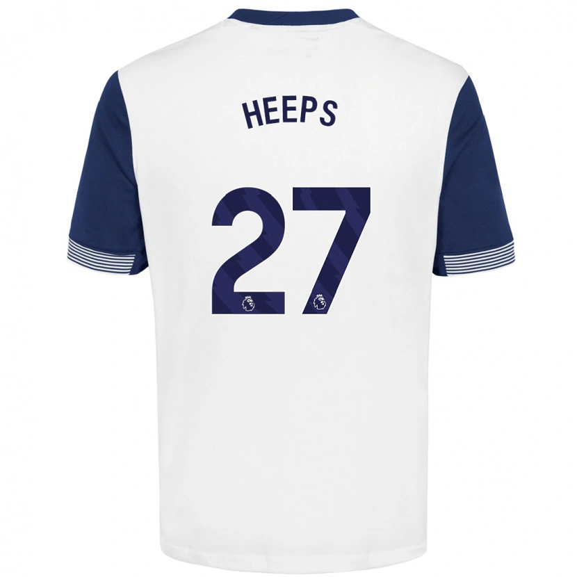 Danxen Kvinder Eleanor Heeps #27 Hvid Blå Hjemmebane Spillertrøjer 2024/25 Trøje T-Shirt