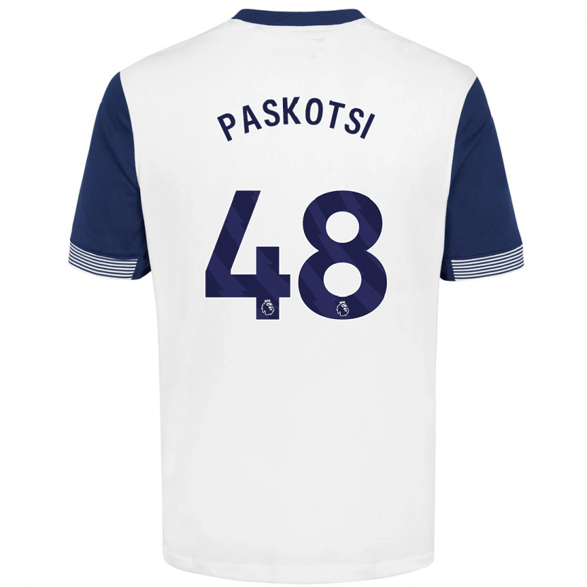Danxen Kvinder Maksim Paskotsi #48 Hvid Blå Hjemmebane Spillertrøjer 2024/25 Trøje T-Shirt