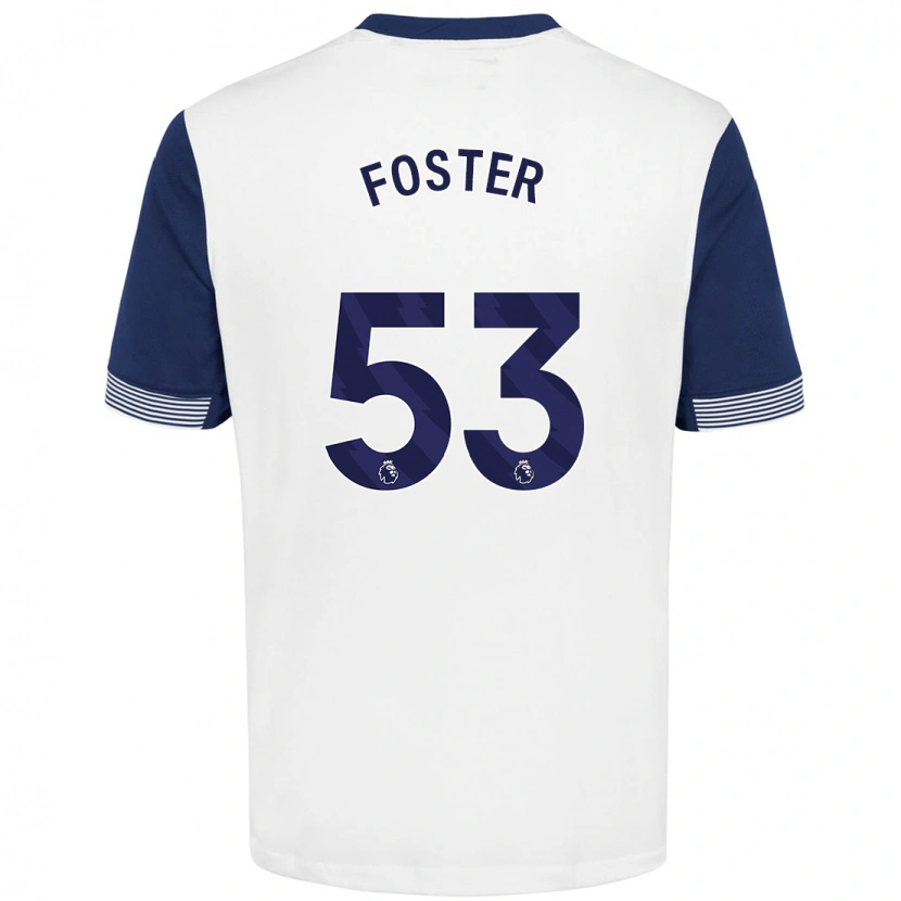 Danxen Kvinder Brooklyn Lyons-Foster #53 Hvid Blå Hjemmebane Spillertrøjer 2024/25 Trøje T-Shirt