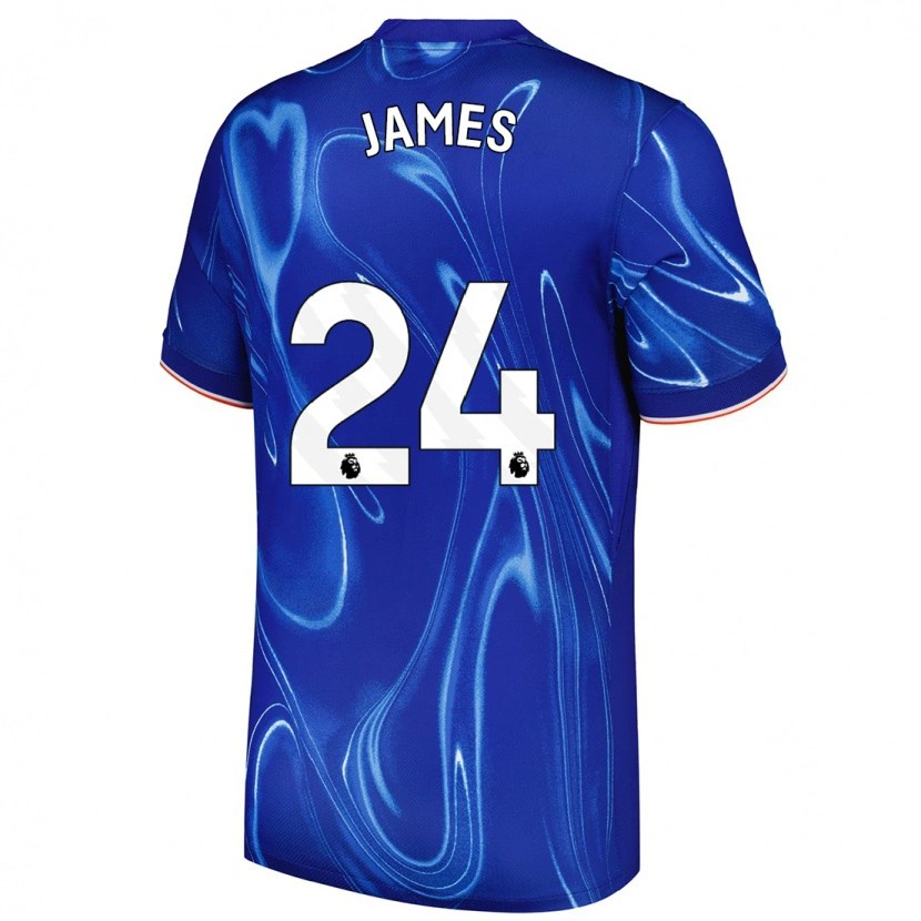 Danxen Kvinder Reece James #24 Blå Hvid Hjemmebane Spillertrøjer 2024/25 Trøje T-Shirt