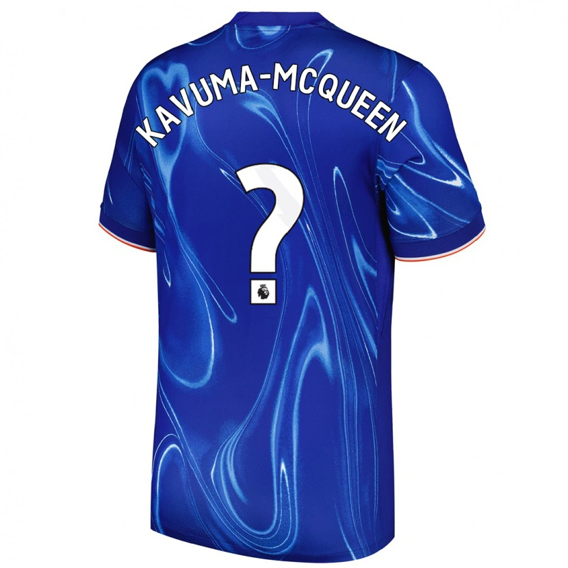 Danxen Kvinder Ryan Kavuma-Mcqueen #0 Blå Hvid Hjemmebane Spillertrøjer 2024/25 Trøje T-Shirt