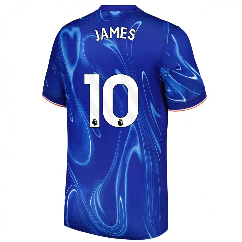 Danxen Kvinder Lauren James #10 Blå Hvid Hjemmebane Spillertrøjer 2024/25 Trøje T-Shirt
