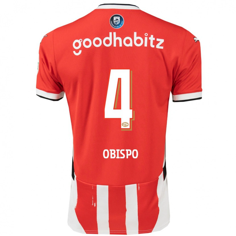 Danxen Kvinder Armando Obispo #4 Rød Hvid Hjemmebane Spillertrøjer 2024/25 Trøje T-Shirt