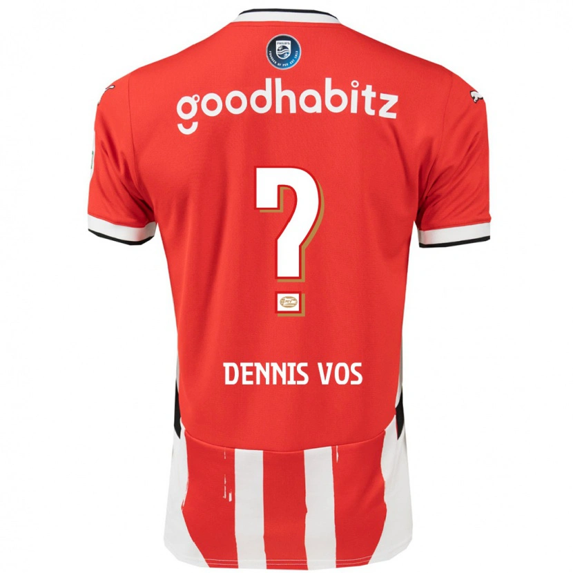 Danxen Kvinder Dennis Vos #0 Rød Hvid Hjemmebane Spillertrøjer 2024/25 Trøje T-Shirt