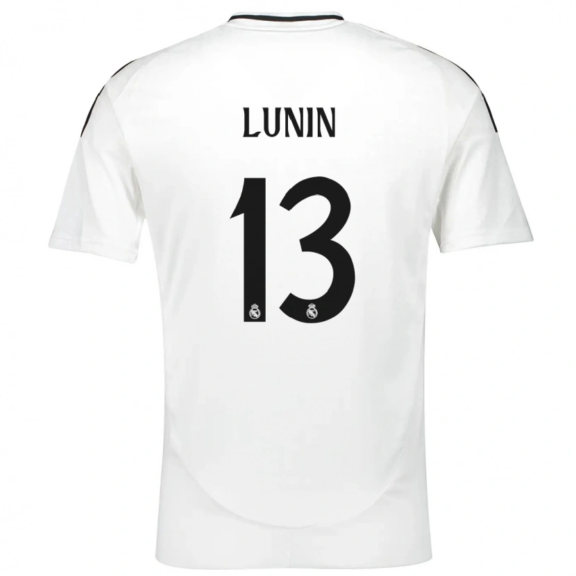 Danxen Kvinder Andriy Lunin #13 Hvid Hjemmebane Spillertrøjer 2024/25 Trøje T-Shirt