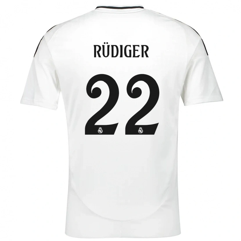 Danxen Kvinder Antonio Rüdiger #22 Hvid Hjemmebane Spillertrøjer 2024/25 Trøje T-Shirt