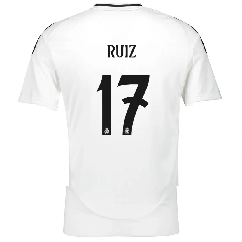 Danxen Kvinder David Ruiz #17 Hvid Hjemmebane Spillertrøjer 2024/25 Trøje T-Shirt