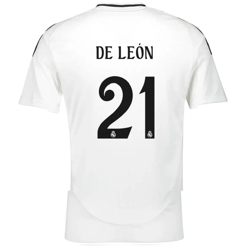Danxen Kvinder Jeremy De León #21 Hvid Hjemmebane Spillertrøjer 2024/25 Trøje T-Shirt