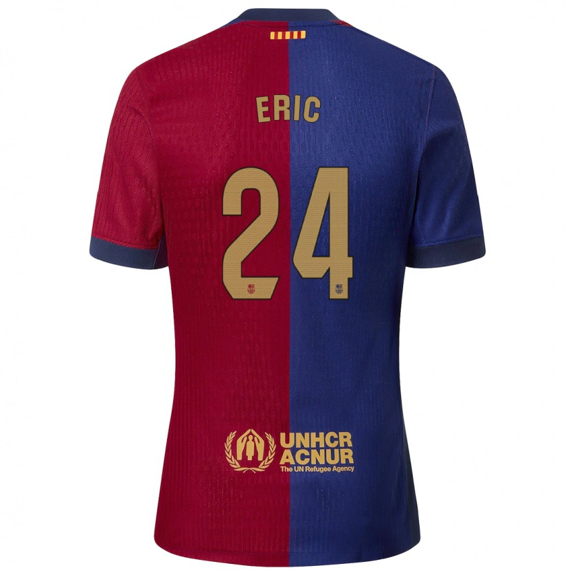 Danxen Kvinder Eric García #24 Blå Rød Hjemmebane Spillertrøjer 2024/25 Trøje T-Shirt