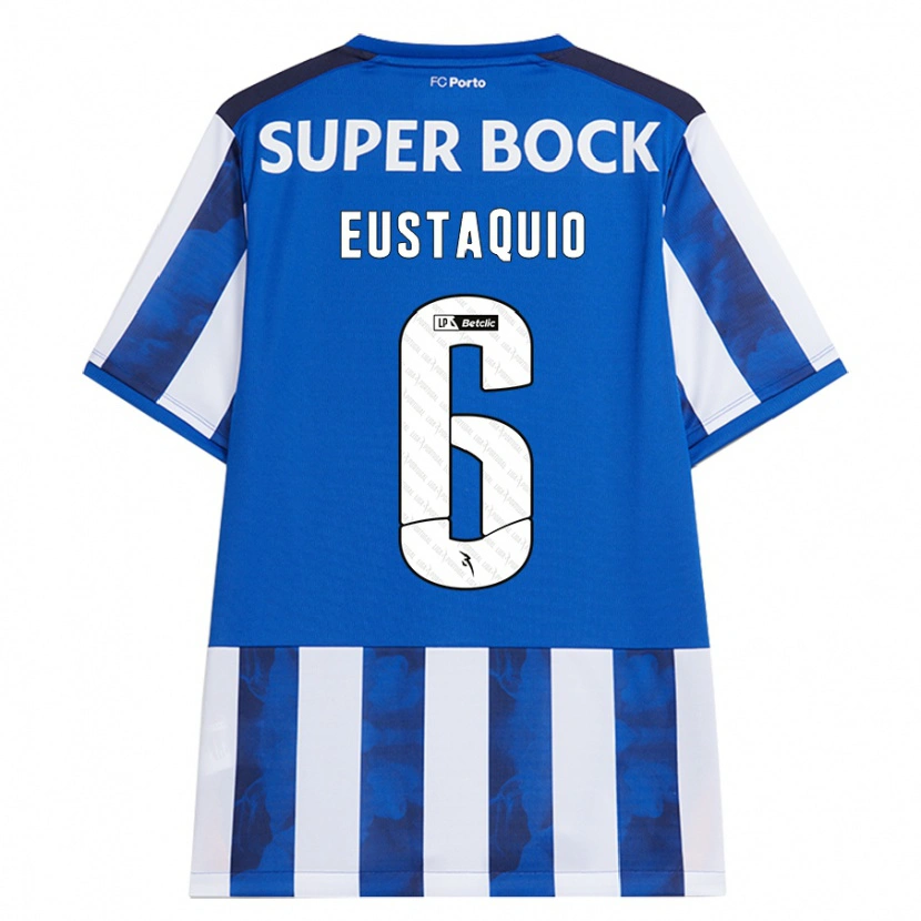 Danxen Kvinder Stephen Eustaquio #6 Blå Hvid Hjemmebane Spillertrøjer 2024/25 Trøje T-Shirt
