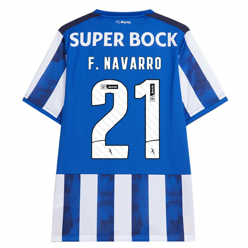 Danxen Kvinder Fran Navarro #21 Blå Hvid Hjemmebane Spillertrøjer 2024/25 Trøje T-Shirt