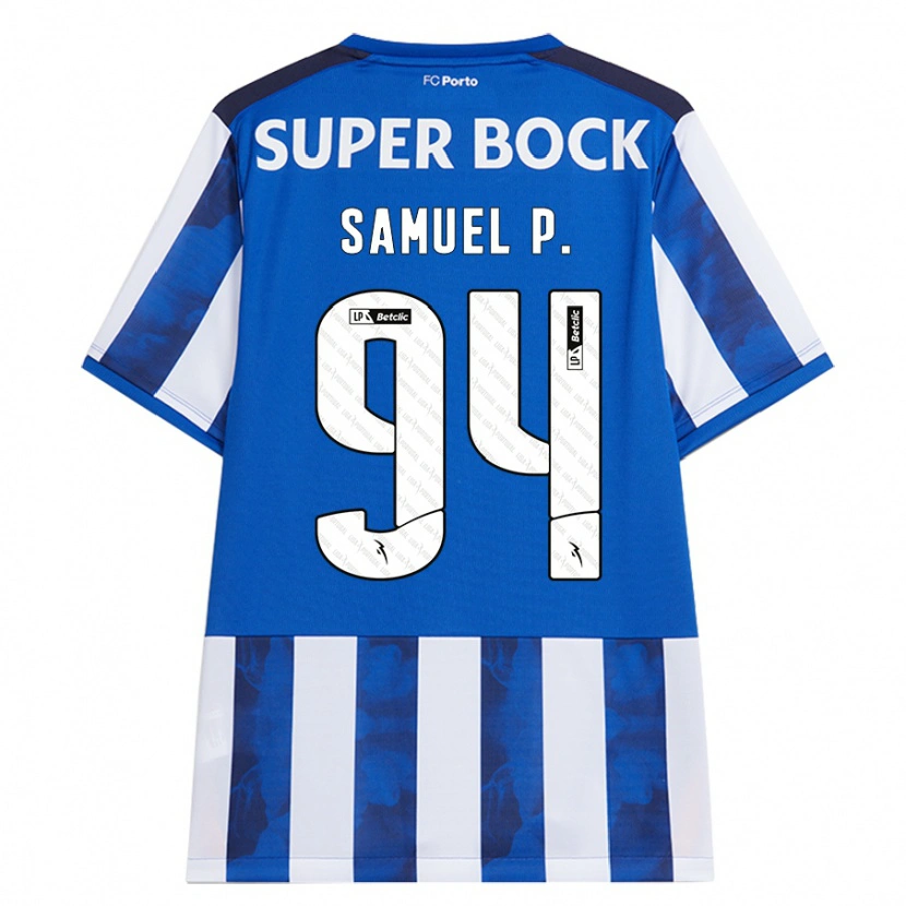 Danxen Kvinder Samuel Portugal #94 Blå Hvid Hjemmebane Spillertrøjer 2024/25 Trøje T-Shirt