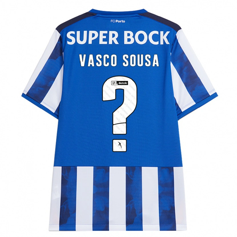 Danxen Kvinder Vasco Sousa #0 Blå Hvid Hjemmebane Spillertrøjer 2024/25 Trøje T-Shirt