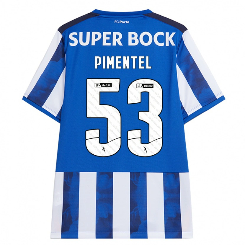 Danxen Kvinder Eric Pimentel #53 Blå Hvid Hjemmebane Spillertrøjer 2024/25 Trøje T-Shirt