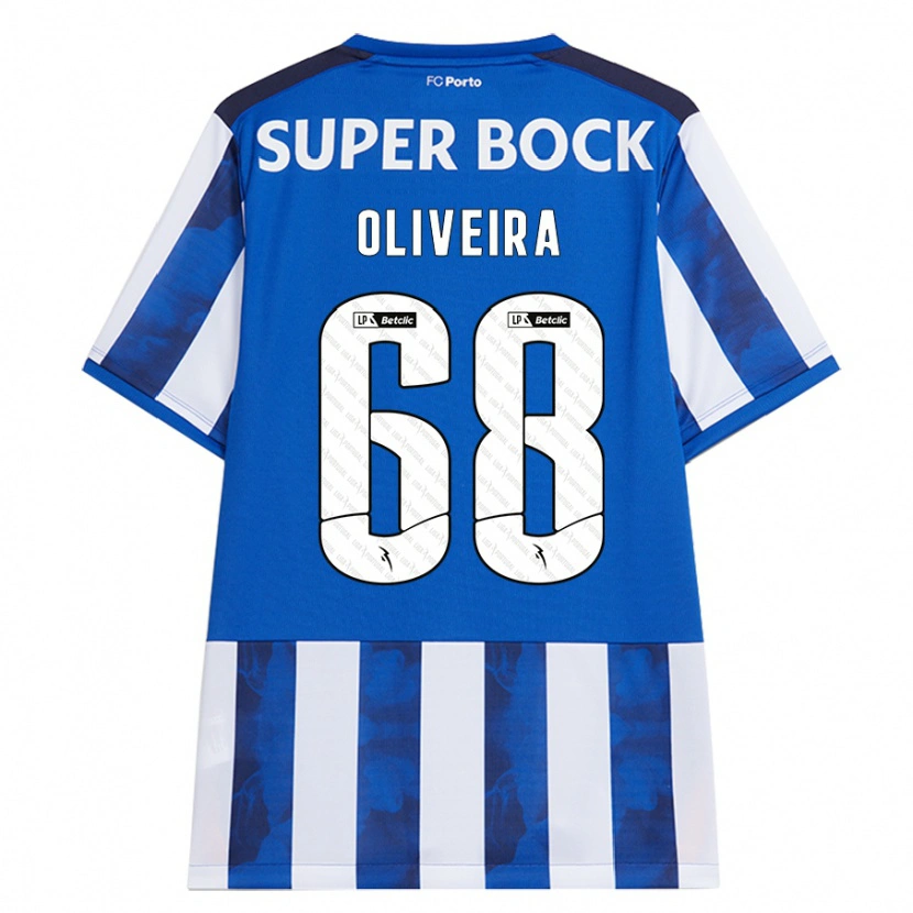 Danxen Kvinder André Oliveira #68 Blå Hvid Hjemmebane Spillertrøjer 2024/25 Trøje T-Shirt