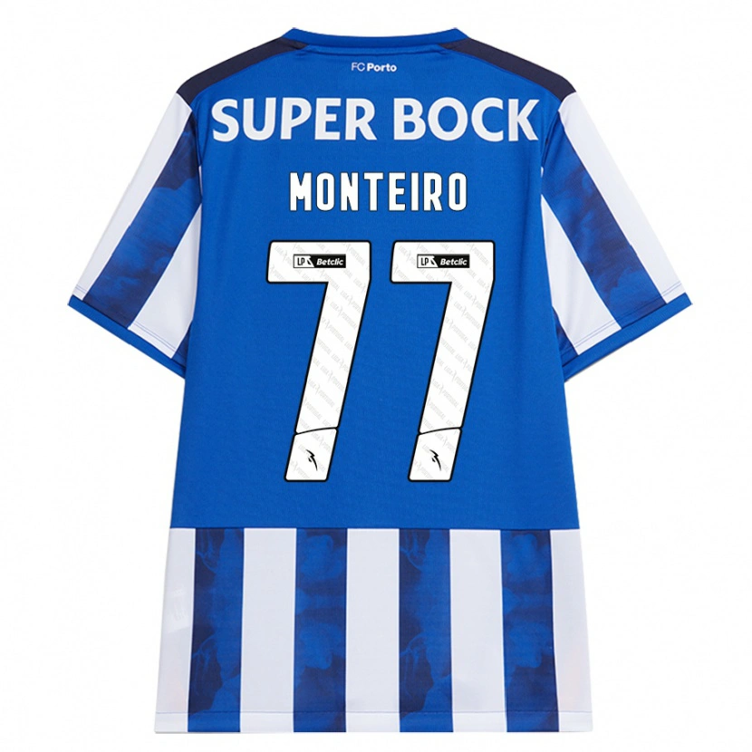 Danxen Kvinder Rui Monteiro #77 Blå Hvid Hjemmebane Spillertrøjer 2024/25 Trøje T-Shirt