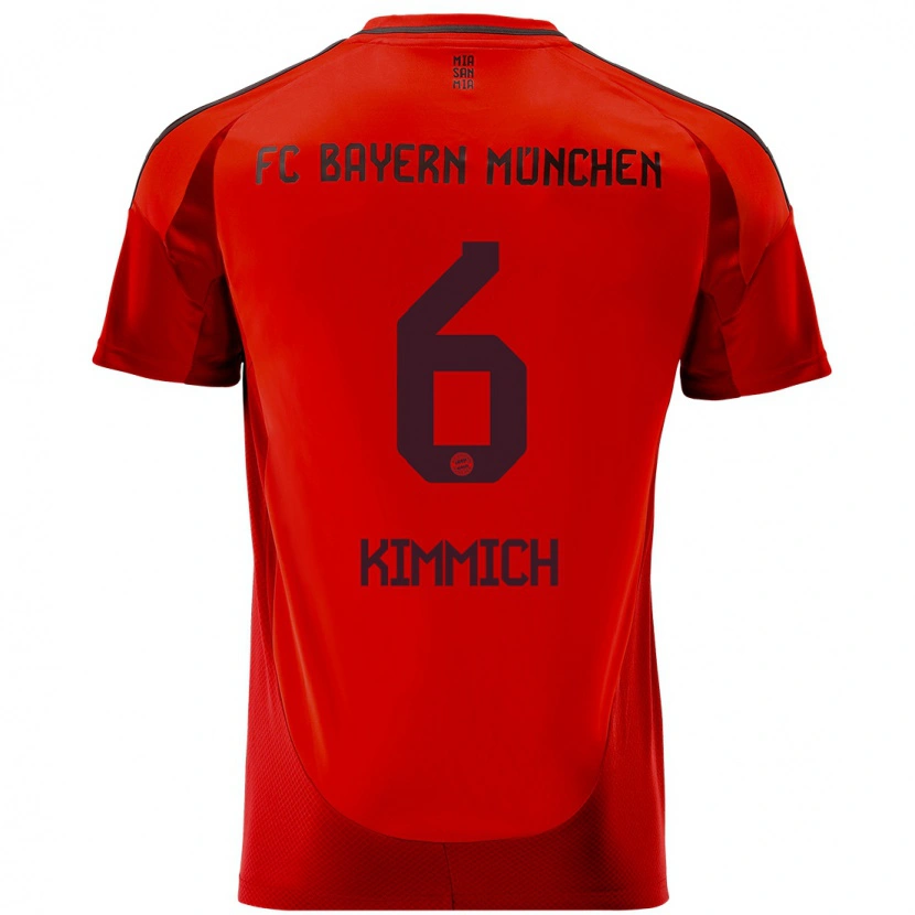 Danxen Kvinder Joshua Kimmich #6 Rød Hjemmebane Spillertrøjer 2024/25 Trøje T-Shirt