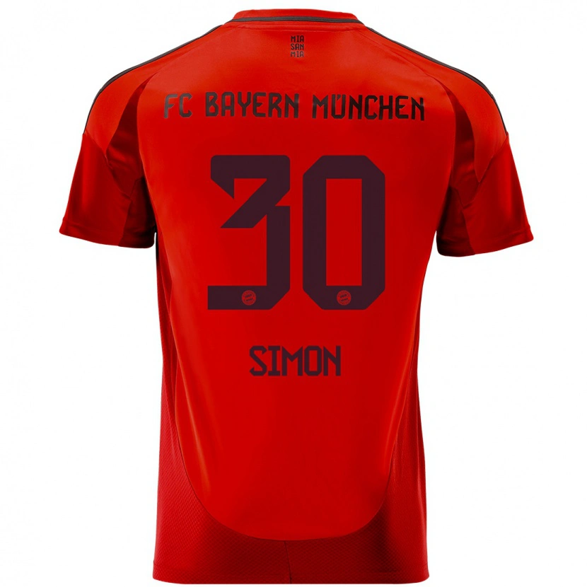 Danxen Kvinder Carolin Simon #30 Rød Hjemmebane Spillertrøjer 2024/25 Trøje T-Shirt