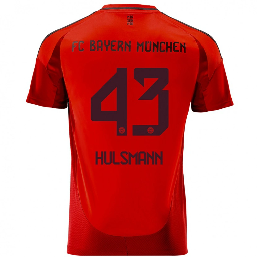 Danxen Kvinder Tom Hülsmann #43 Rød Hjemmebane Spillertrøjer 2024/25 Trøje T-Shirt