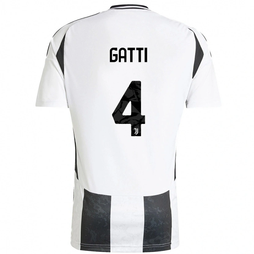 Danxen Kvinder Federico Gatti #4 Hvid Sort Hjemmebane Spillertrøjer 2024/25 Trøje T-Shirt
