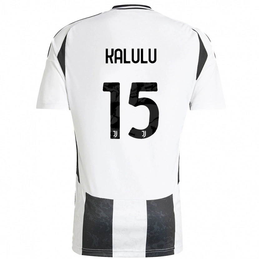 Danxen Kvinder Pierre Kalulu #15 Hvid Sort Hjemmebane Spillertrøjer 2024/25 Trøje T-Shirt