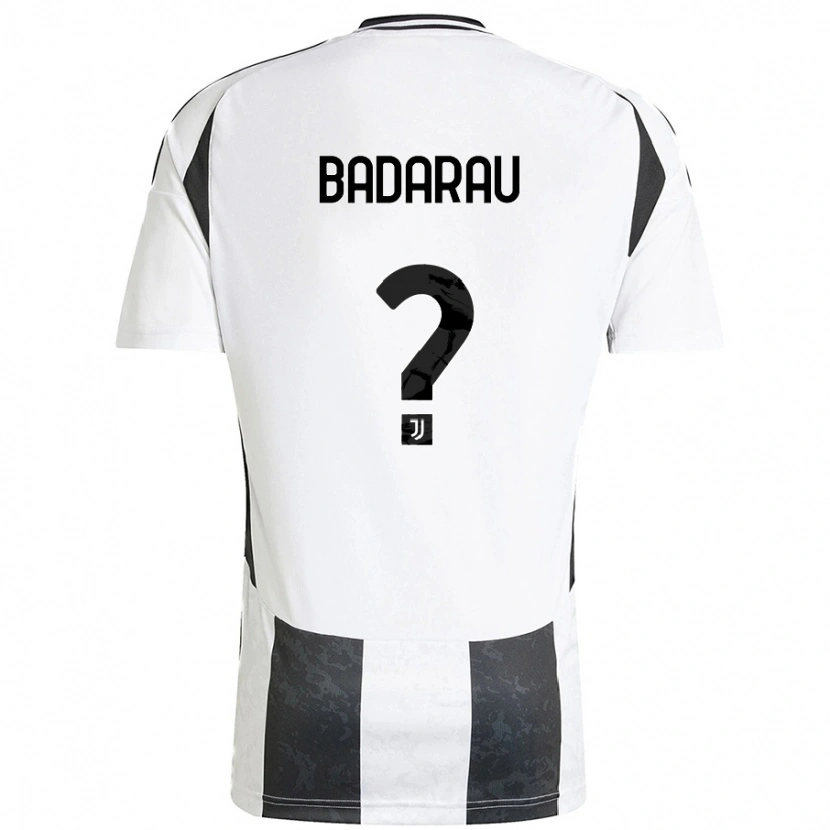 Danxen Kvinder Fabio Bădărău #0 Hvid Sort Hjemmebane Spillertrøjer 2024/25 Trøje T-Shirt