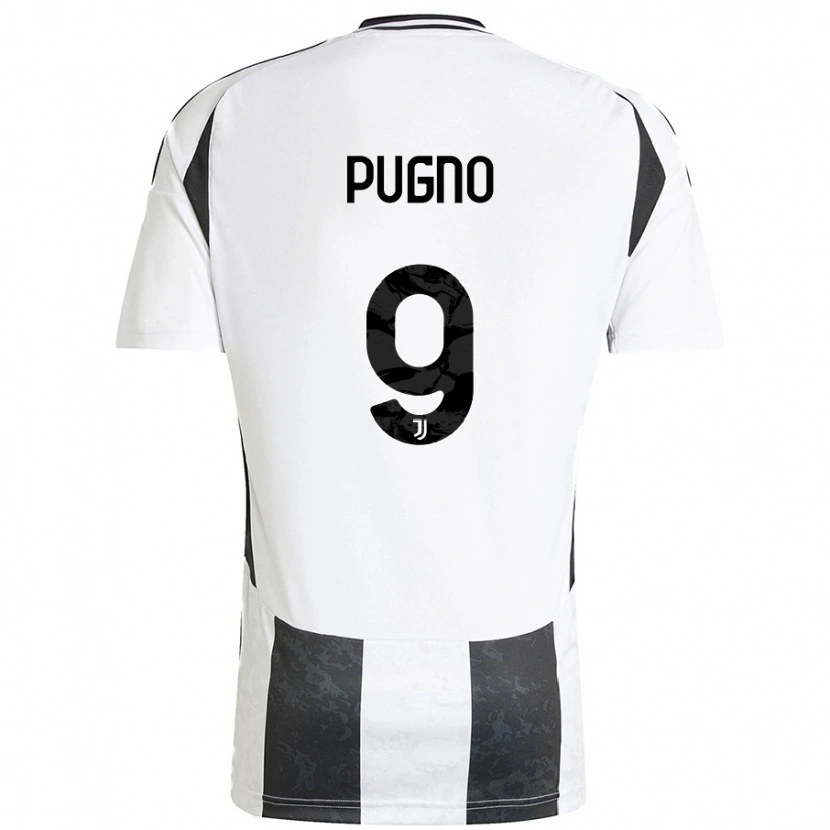 Danxen Kvinder Diego Pugno #9 Hvid Sort Hjemmebane Spillertrøjer 2024/25 Trøje T-Shirt
