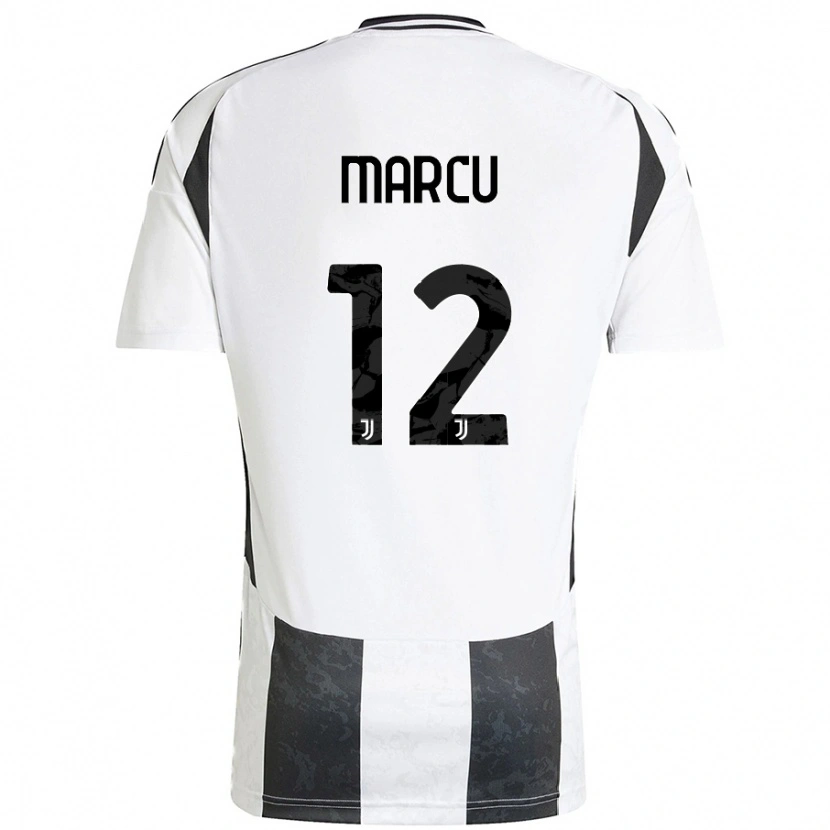 Danxen Kvinder Alessio Marcu #12 Hvid Sort Hjemmebane Spillertrøjer 2024/25 Trøje T-Shirt