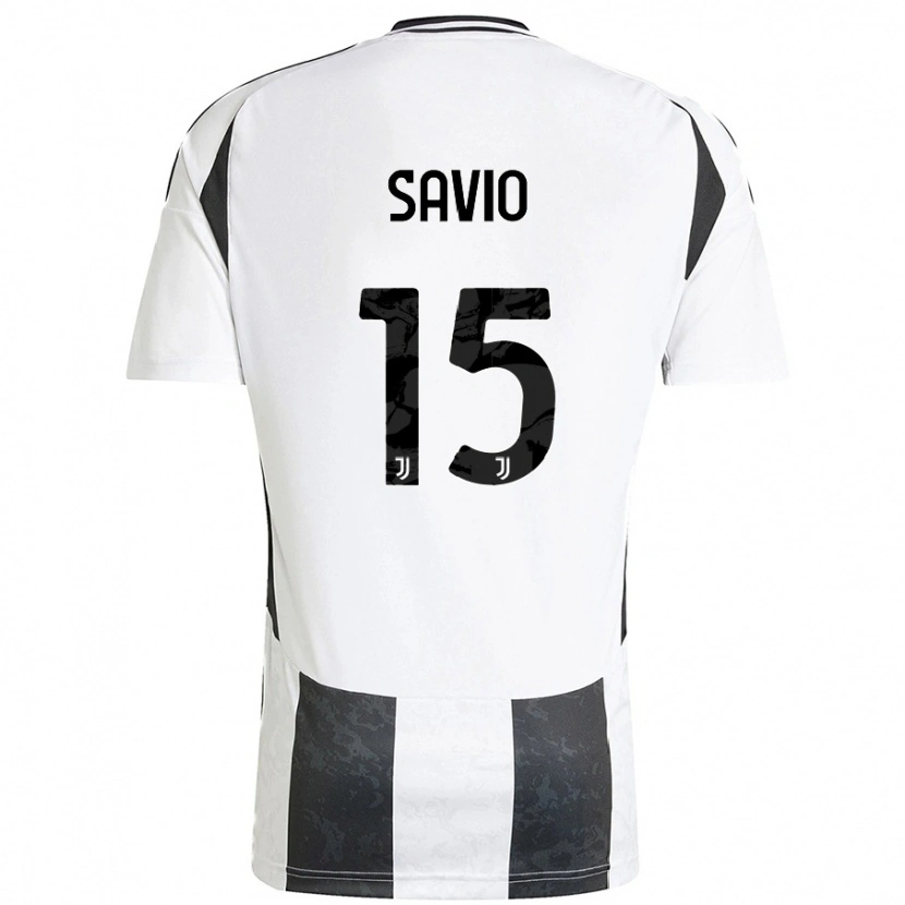 Danxen Kvinder Federico Savio #15 Hvid Sort Hjemmebane Spillertrøjer 2024/25 Trøje T-Shirt