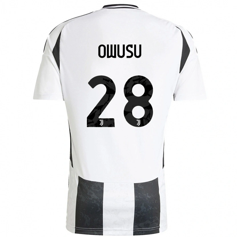 Danxen Kvinder Augusto Owusu #28 Hvid Sort Hjemmebane Spillertrøjer 2024/25 Trøje T-Shirt