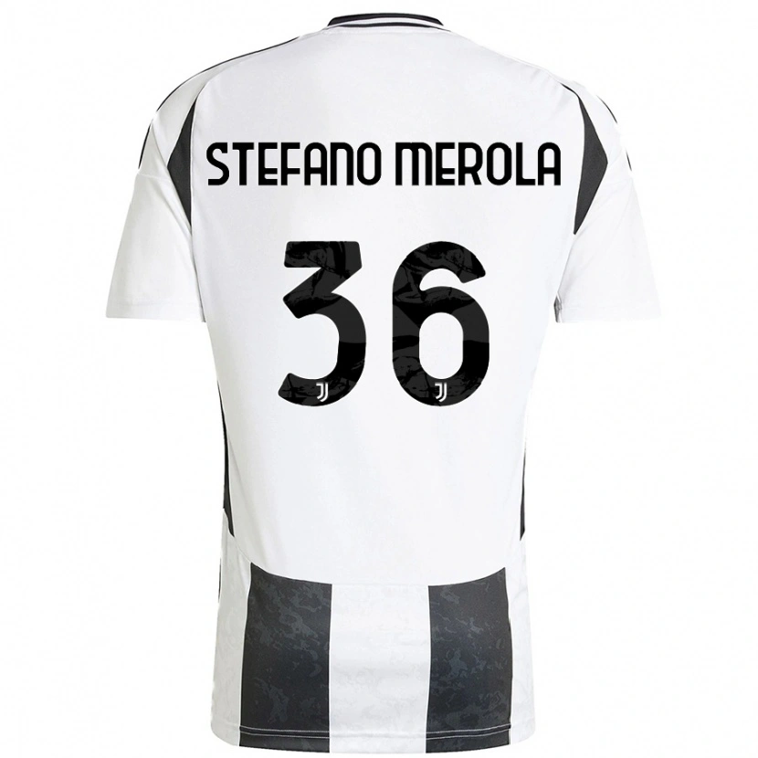 Danxen Kvinder Antonio Stefano Merola #36 Hvid Sort Hjemmebane Spillertrøjer 2024/25 Trøje T-Shirt