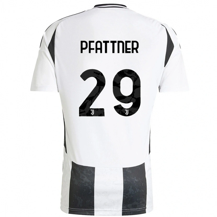 Danxen Kvinder Elisa Pfattner #29 Hvid Sort Hjemmebane Spillertrøjer 2024/25 Trøje T-Shirt