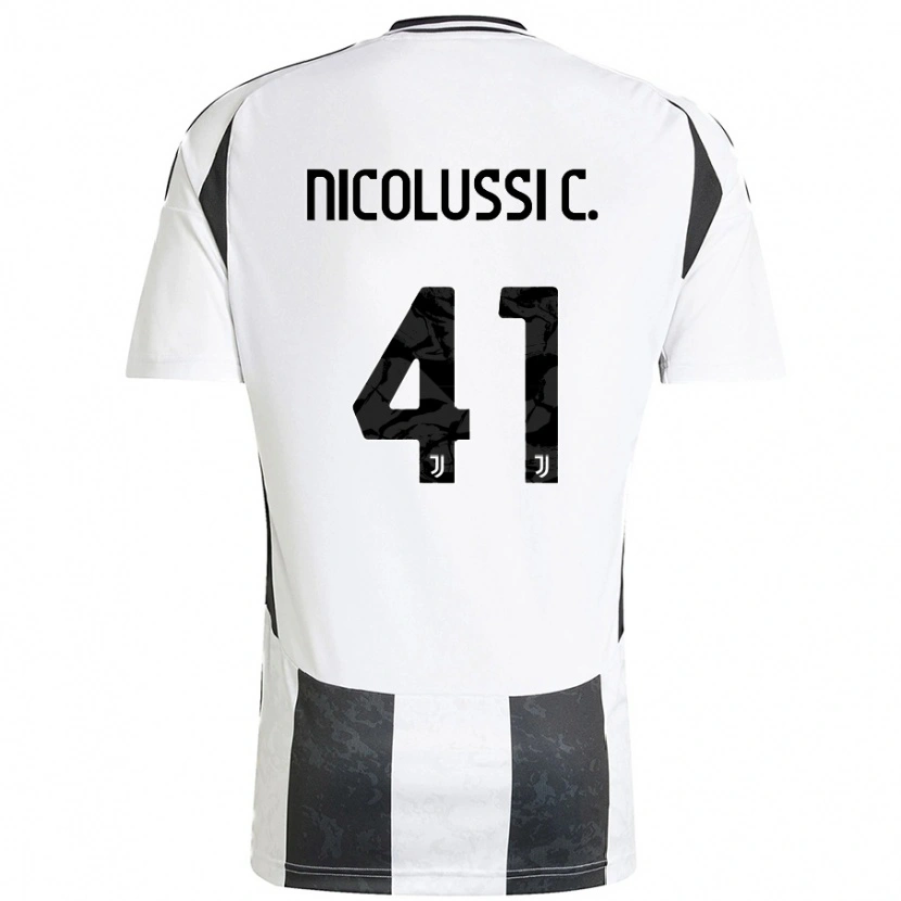 Danxen Kvinder Hans Nicolussi Caviglia #41 Hvid Sort Hjemmebane Spillertrøjer 2024/25 Trøje T-Shirt